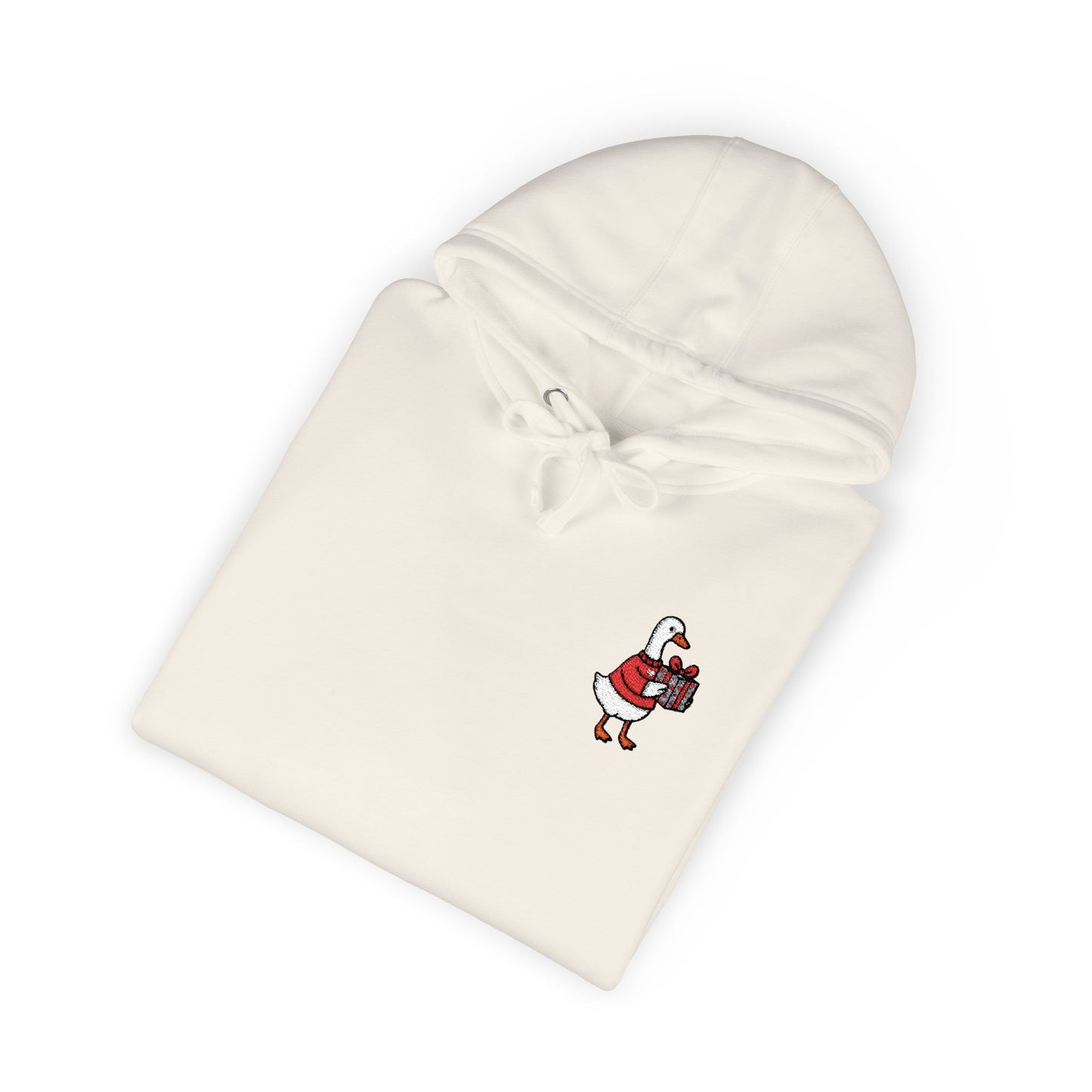 Whimsical Duck Embroidered Fleece Hoodie