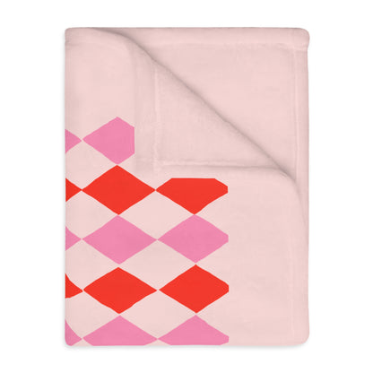 Double-Sided Pastel Argyle Velveteen Throw | Penguin Designs