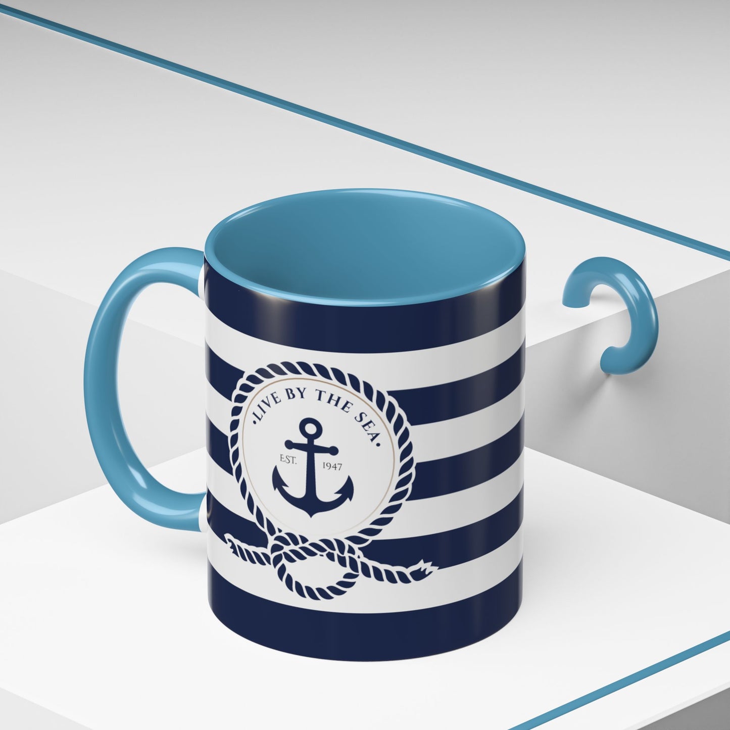 Nautical Striped Accent Mug