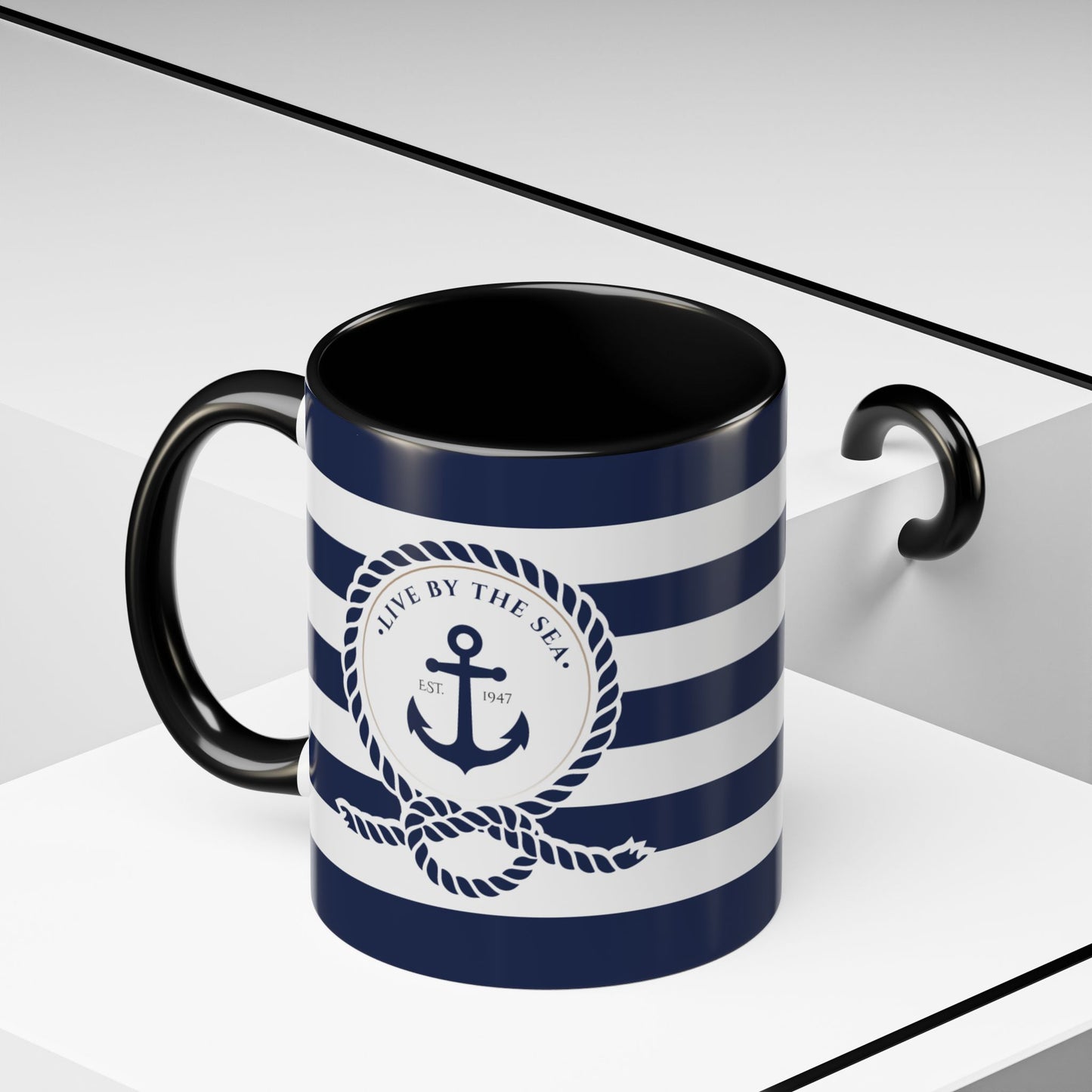 Nautical Striped Accent Mug