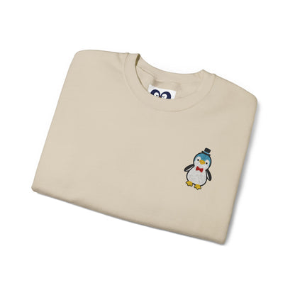 Embroidered Penguin Sweatshirt with Sleeve Lettering