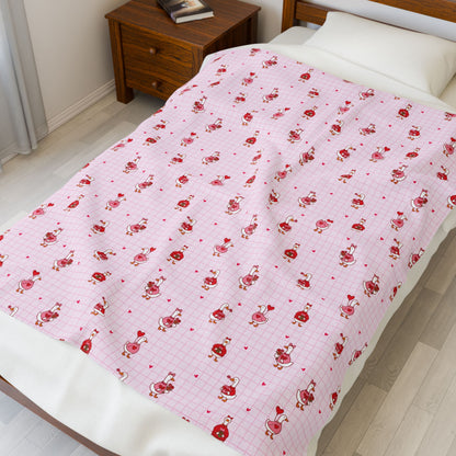 Pink Nutcracker Velveteen Blanket