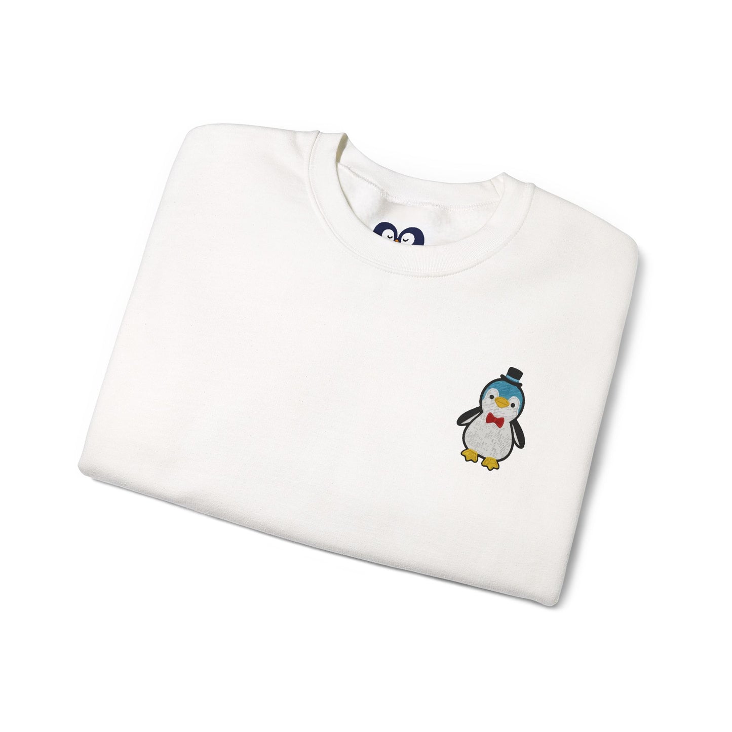 Embroidered Penguin Sweatshirt with Sleeve Lettering
