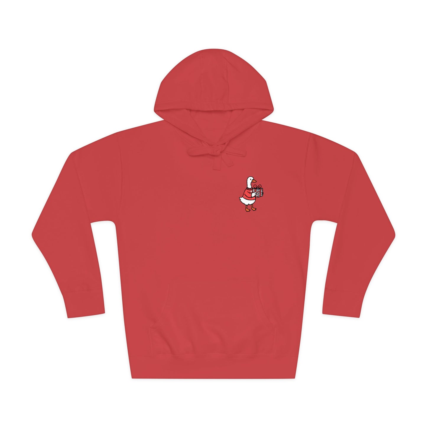 Whimsical Duck Embroidered Fleece Hoodie