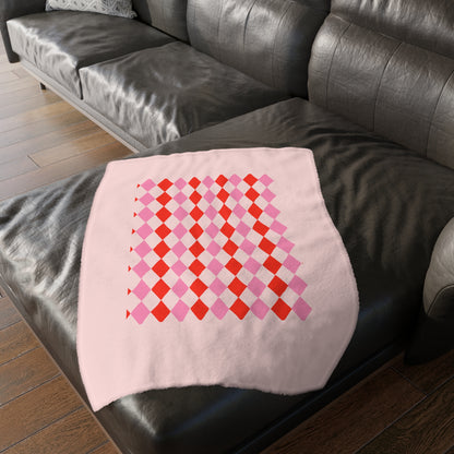 Double-Sided Pastel Argyle Velveteen Throw | Penguin Designs