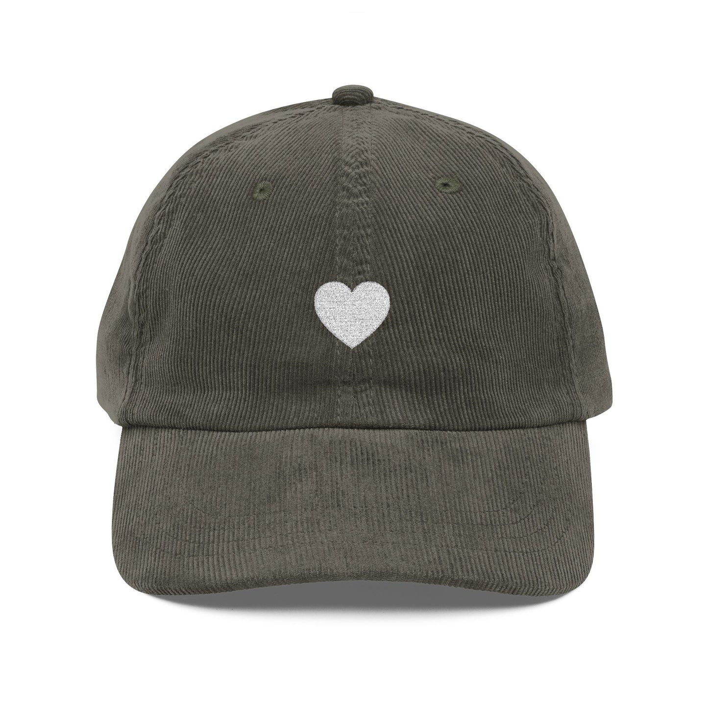 Embroidered Heart Corduroy Cap
