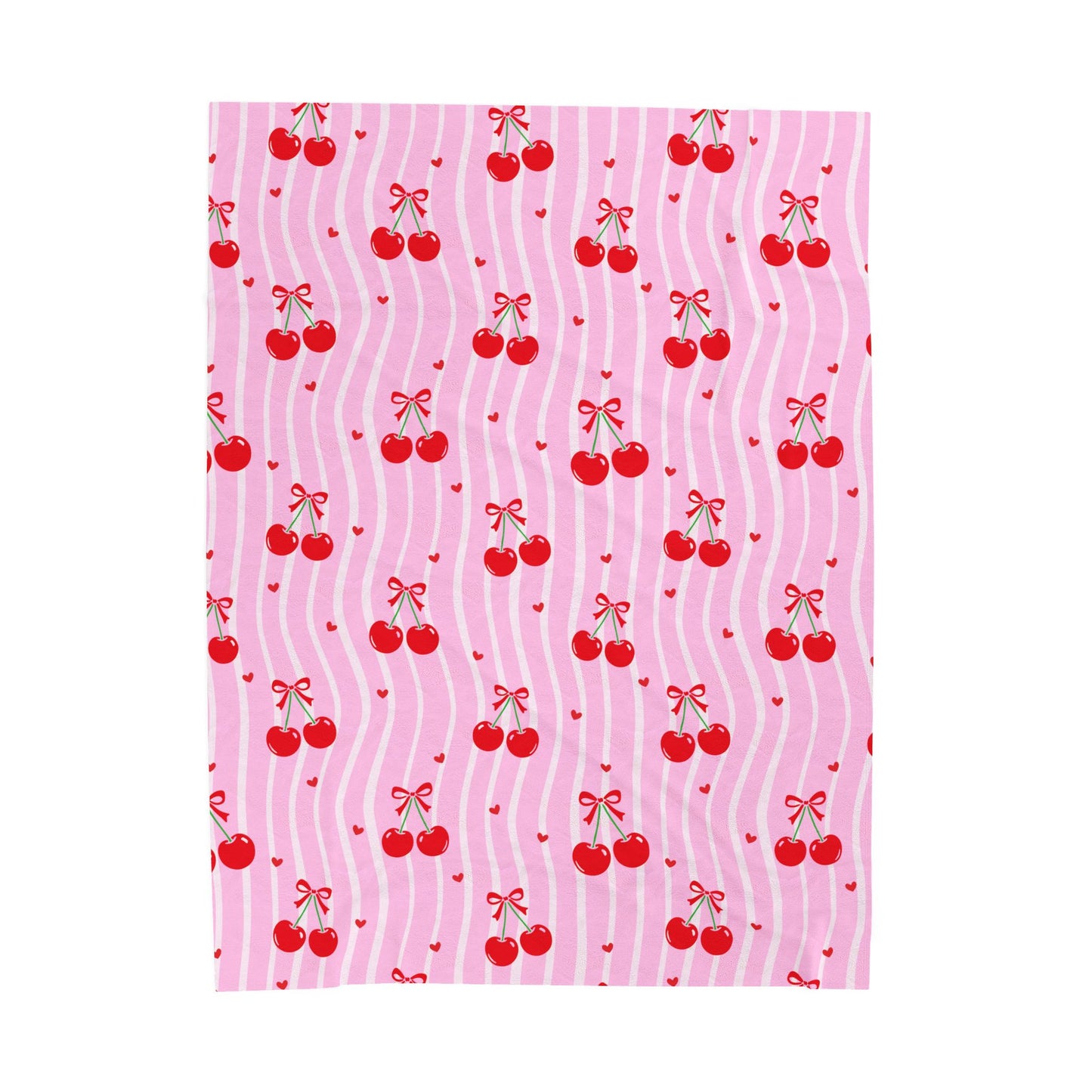 Velveteen Cherry Throw — Pink Retro