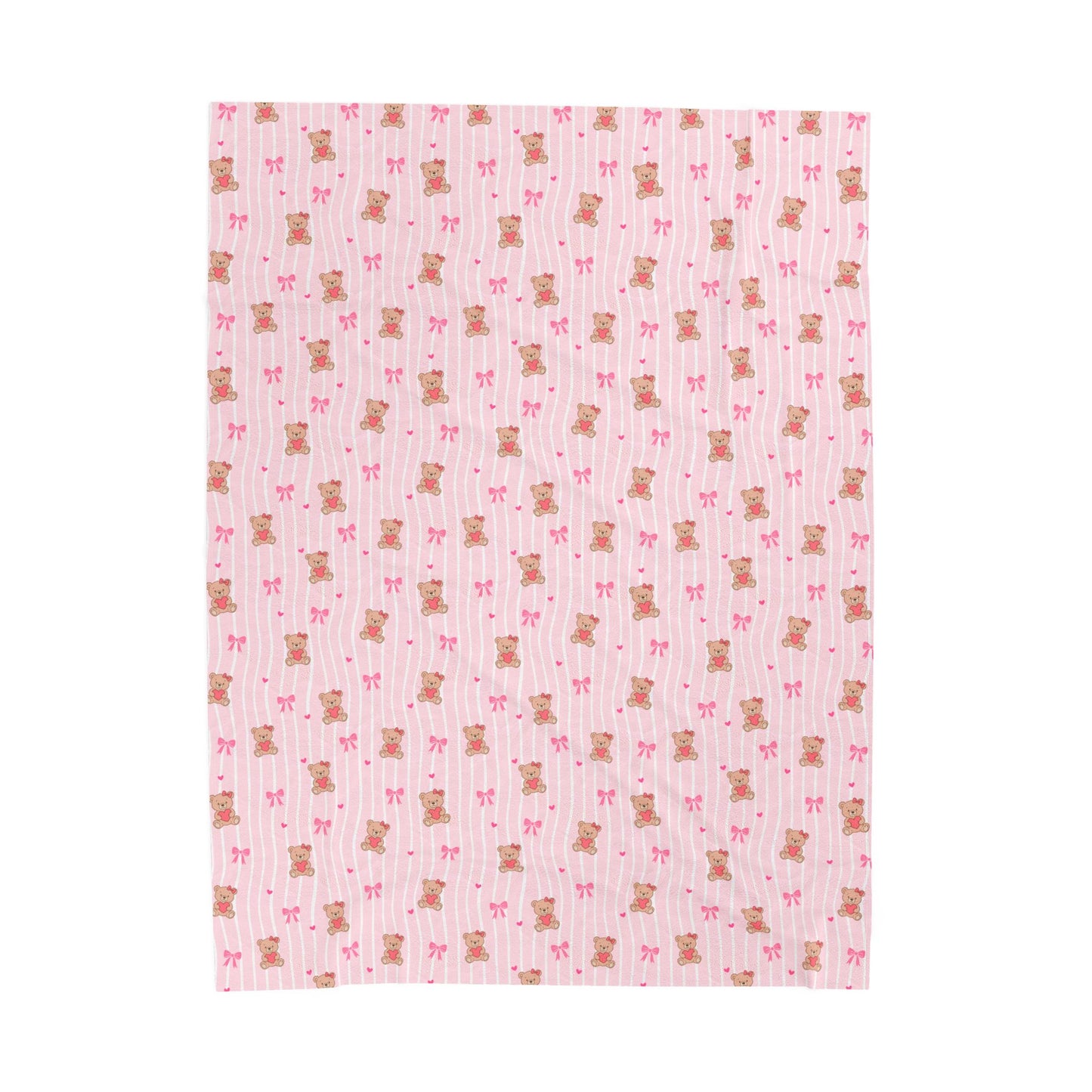 Plush Baby Blanket — Pink Teddy Bear Velveteen