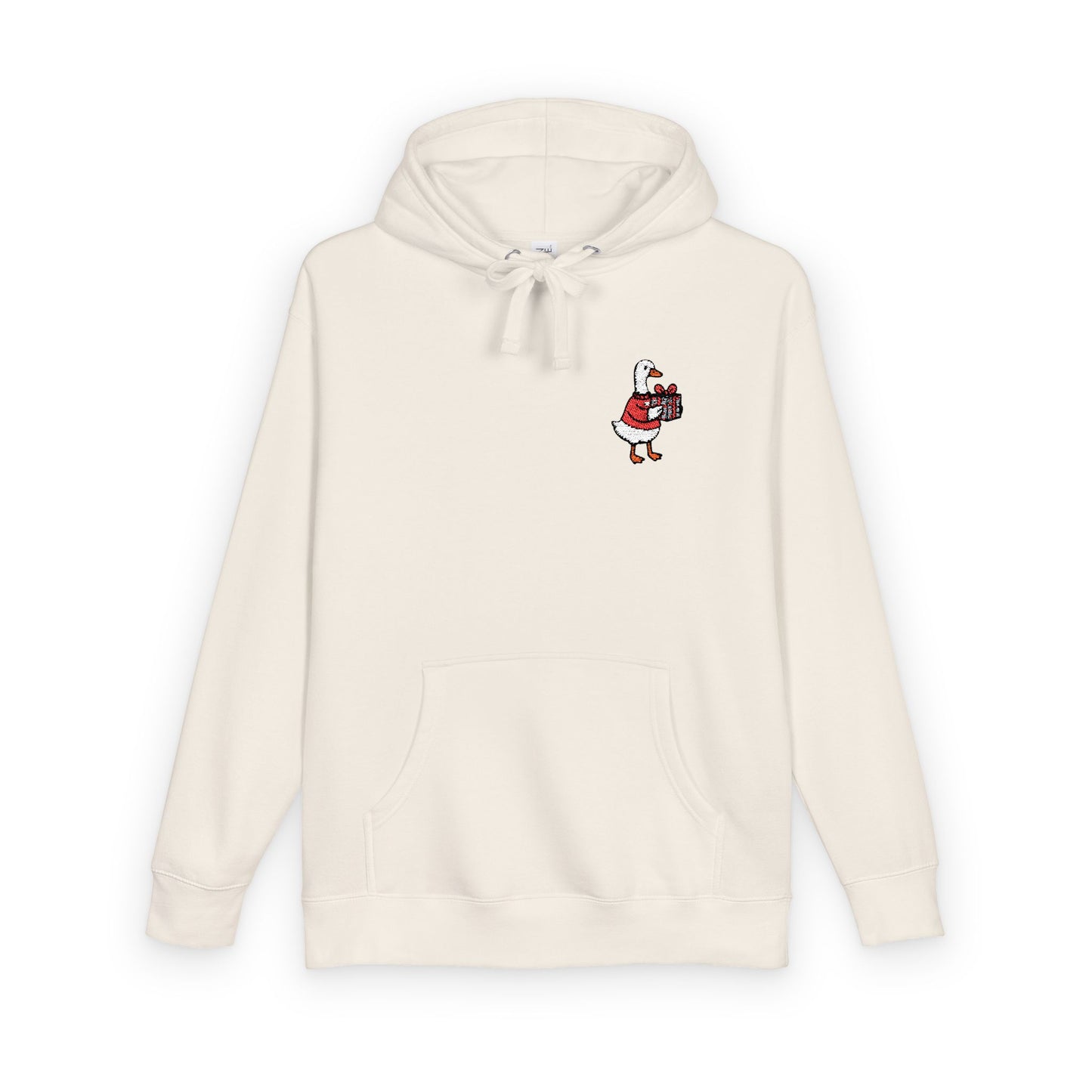 Whimsical Duck Embroidered Fleece Hoodie