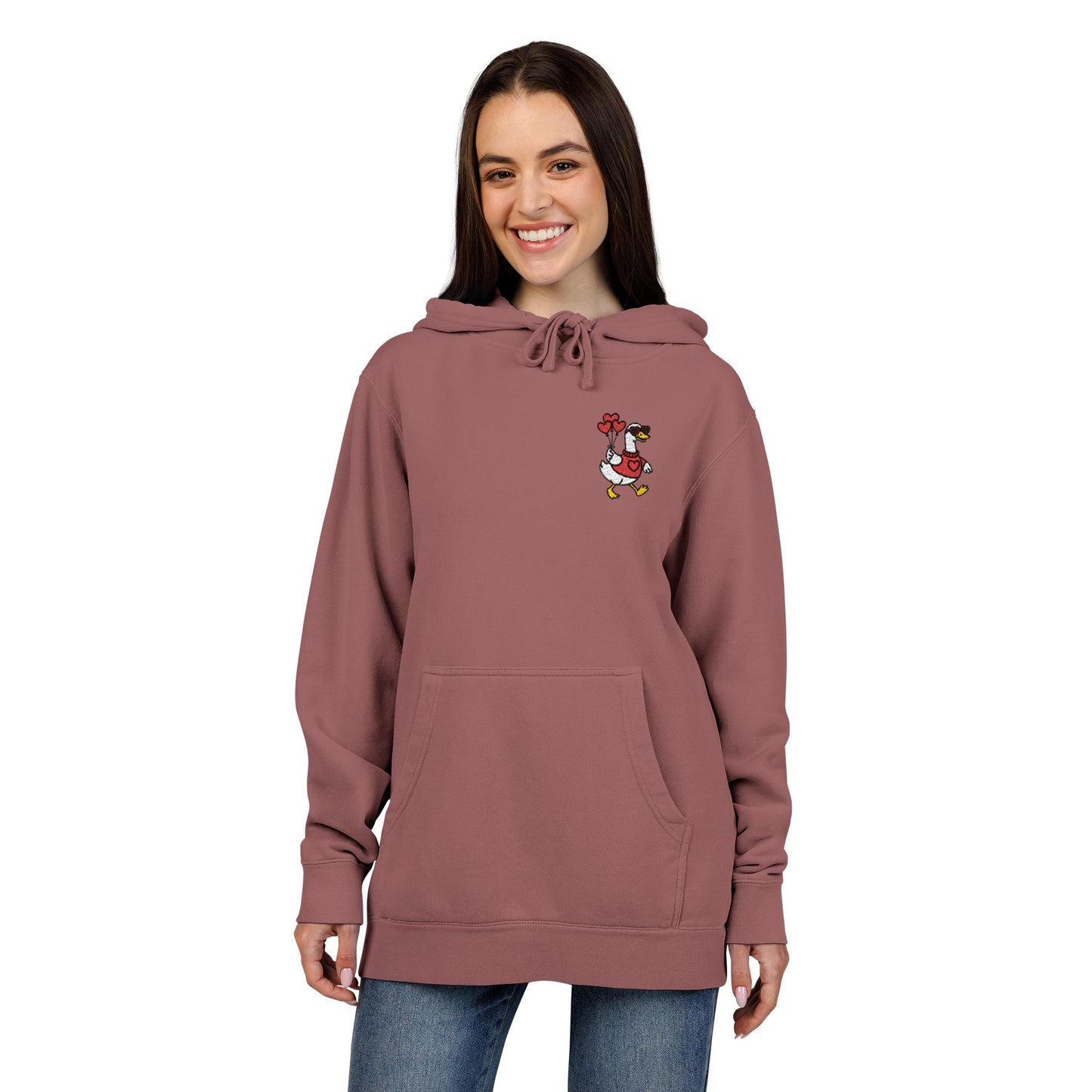 Vintage Pigment-Dyed Hoodie Embroidered Duck