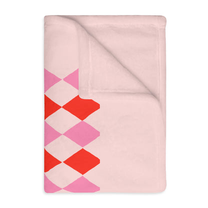 Double-Sided Pastel Argyle Velveteen Throw | Penguin Designs