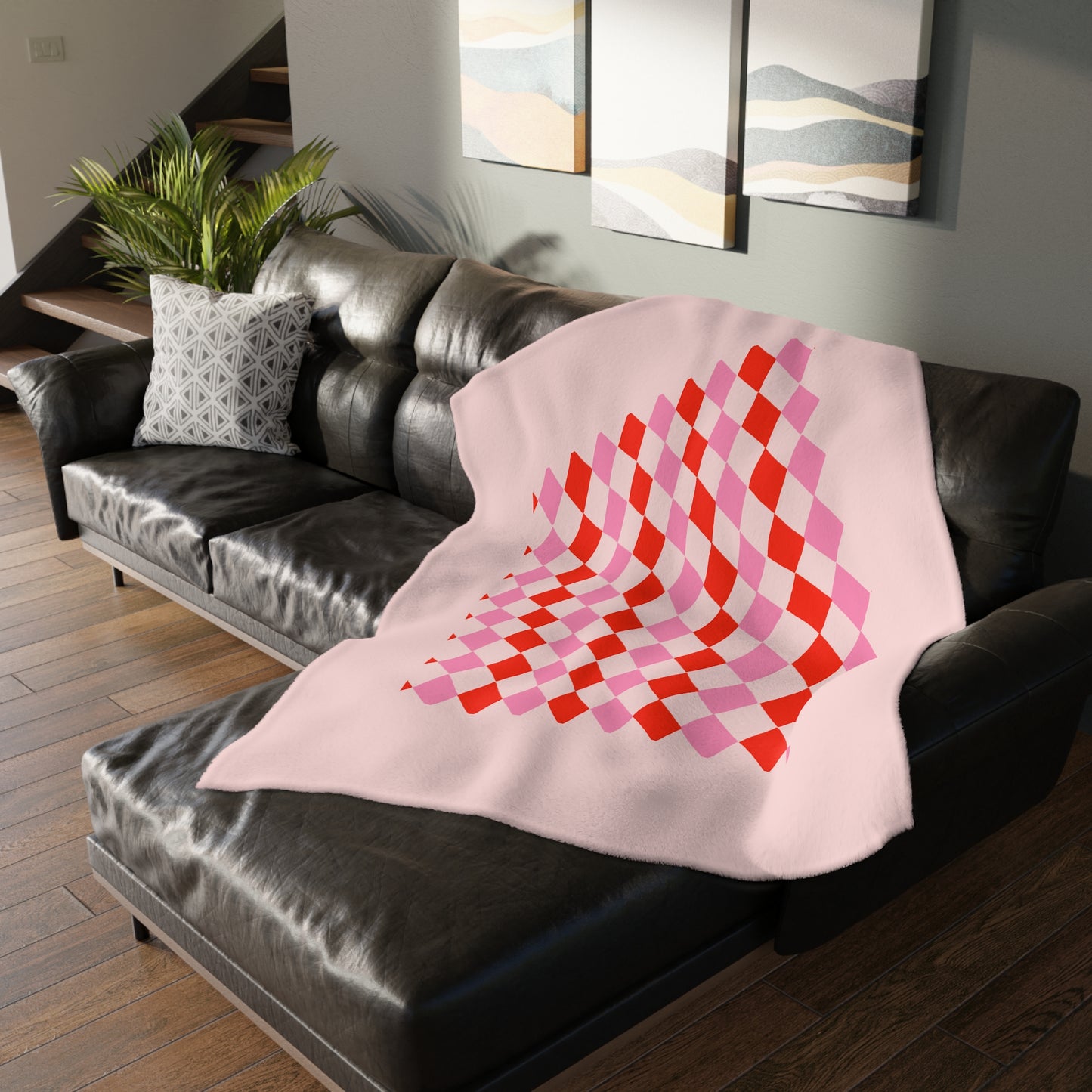 Double-Sided Pastel Argyle Velveteen Throw | Penguin Designs