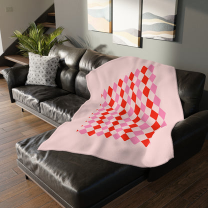 Double-Sided Pastel Argyle Velveteen Throw | Penguin Designs